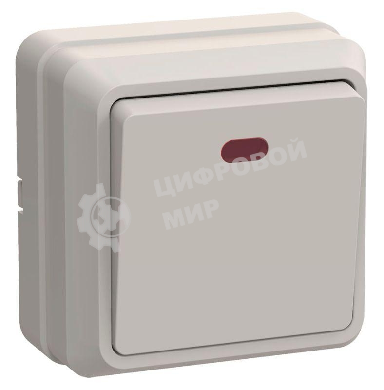 Выключатель 1-кл. ОП ОКТАВА с инд. 10А IP20 ВС20-1-1-ОКм крем. IEK EVO11-K33-10-DC