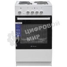 Плита электрическая De Luxe 5004.18э белый, конфорок 4 шт, духовка 43 л, 50 см x 85 см x 50 см