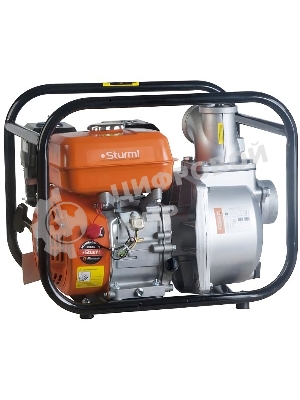 Бензиновая мотопомпа 7лс, 4-х тактн,1000л/мин,ЧИСТАЯ, напор 34м,бак 3,3л, d=80мм,Sturm! BP87101
