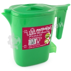 Чайник электрический Мастерица ЭЧ 0,5/0,5-220, пластик, зеленый, 500 Вт, 0,5 л, шкала уровня воды