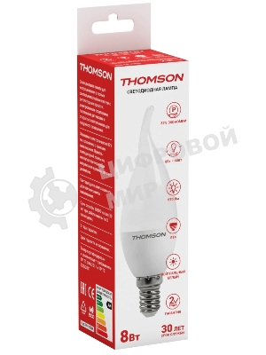 Лампа светодиодная Hiper THOMSON LED TAIL CANDLE 8W 670Lm E14 4000K TH-B2028