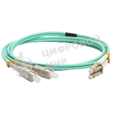 Патч-корд оптический LANMASTER, дуплексный, LC/PC-SC/PC, OM3, LSZH, 2.0 м