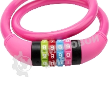 Тросовый кодовый замок взломостойкий для велосипедов и колясок Четыре сезона 65 см розовый 79-0264