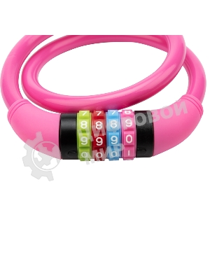 Тросовый кодовый замок взломостойкий для велосипедов и колясок Четыре сезона 65 см розовый 79-0264