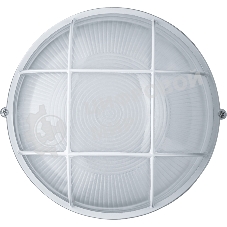 Светильник Navigator ЛОН NBL-R2-100-E27/WH 1х100Вт E27 IP54 (аналог НПБ 1102 бел. круг с решеткой 100Вт)