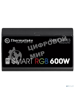 Блок питания Thermaltake Smart RGb (PS-SPR-0600NHSAWE-1), 600Вт, 80 PLUS, 120мм, черный