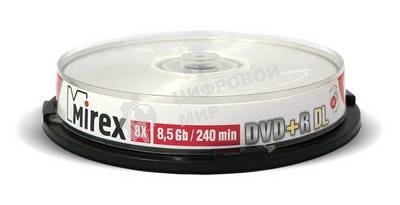 Диск DVD+R Mirex 8.5 Gb, 8x, Cake Box (10), Ink Printable, Dual Layer (10/300)