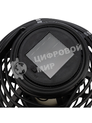 Декоративный фонарь Neon-night на солнечной батарее 20х20х22 см, черный плетеный корпус, теплый белый цвет свечения