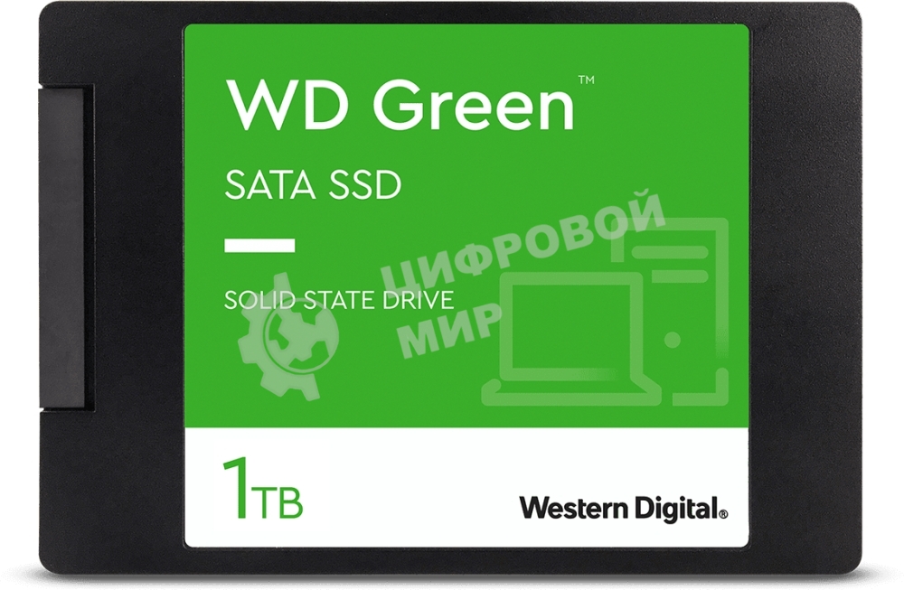 Накопитель SSD WD Green WDS100T3G0A, 1000Gb, SATA III, 2.5