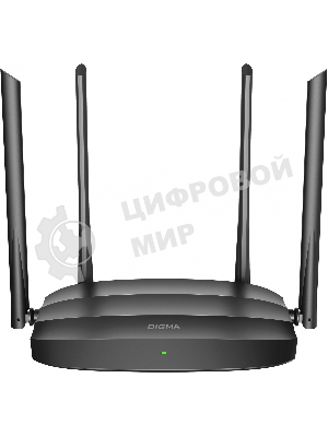 Роутер беспроводной Digma DWR-AC1201 AC1200 10/100BASE-TX черный (упак.:1шт)