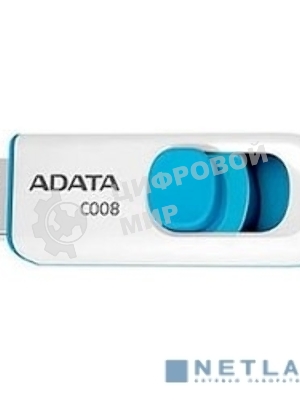Флешка USB ADATA C008 (AC008-16G-RWE), 16Gb, USB 2.0, R/W 15/5, белый/синий