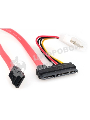 Кабель Combo SATA Cablexpert CC-SATA-C1-N, Molex 4pin(M)+Sata 7pin(M)/Sata 15pin+7pin(F), медн.проводник, пакет