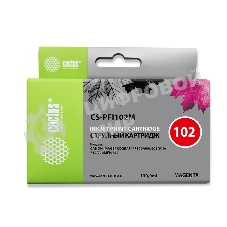 Картридж струйный Cactus CS-PFI102M пурпурный (130мл) для Canon IP iPF500/iPF600/iPF700/MFP M40/iPF765/LP17/LP24