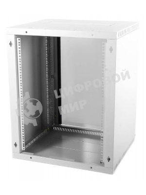 Шкаф телеком. настенный разборный 15U (600х650) дверь стекло, серый RAL 7035