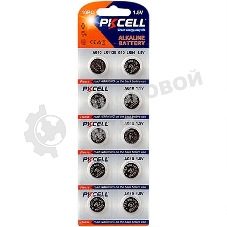Щелочной/алкалиновый элемент питания PKCELL AG10-10B тип - LR54(AG10) 10 шт в блистере