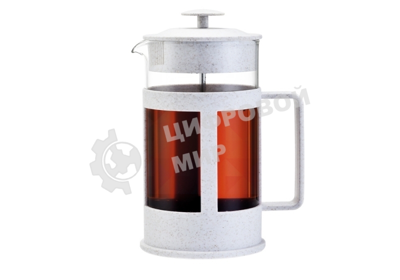 Френч-пресс LARA LR06-50-600 <600мл> экологически чистый материал, стальной фильтр 18/10, боросил. стекло