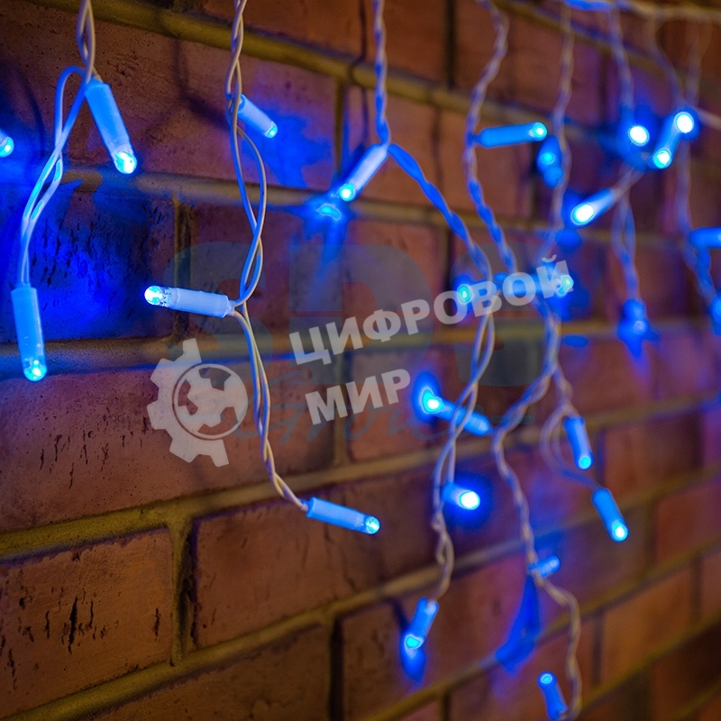 Гирлянда Neon-night Айсикл (бахрома) светодиодный, 1,8 х 0,5 м, белый провод, 230 В, диоды синие, 48 LED