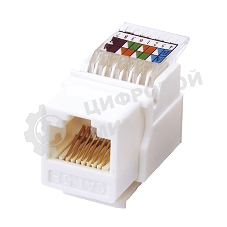 Модуль Rexant Keystone Jack RJ-45(8P8C), UTP неэкранированный, cat.5e, тип 180 градусов,самозажимной, белый