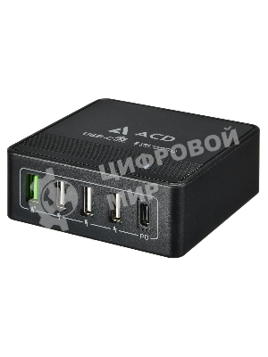 Сетевое зарядное устройство ACD-P605U-V1B 60Вт, 5xUSB 1PD+1QC+3Smart, 3.6~20В/3А RTL