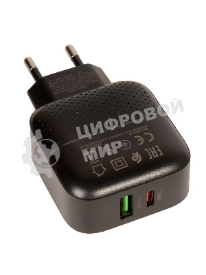 Сетевое зарядное устройство BOROFONE BA46A Premium, один порт USB, один порт Type-C, PD, 18W, 5V, 3.0A, черный