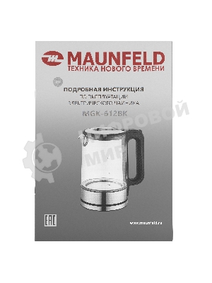 Чайник электрический Maunfeld MGK-612BK, 1.7л, стекло/металл