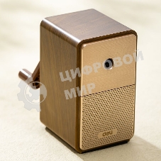 Точилка для карандашей механическая Deli 71160Brown, 1 отверстие, пластик, коричневый