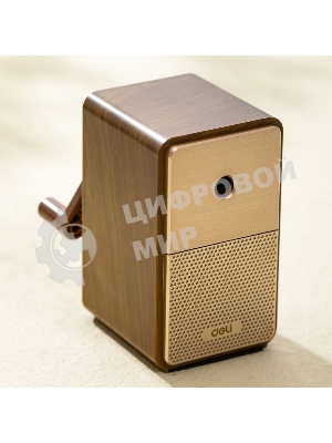 Точилка для карандашей механическая Deli 71160Brown, 1 отверстие, пластик, коричневый