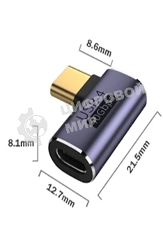 Переходник USB 4 Type-C мама-папа угловой тип 2