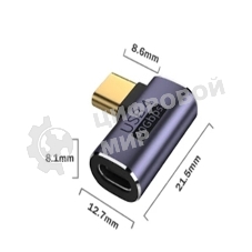 Переходник USB 4 Type-C мама-папа угловой тип 2