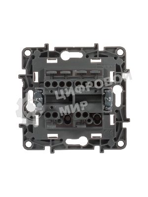 Переключатель 2-клавишный, 10AX, алюминий ETIKA 