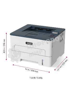 Принтер лазерный Xerox B230 (B230V_DNI), A4, ч/б, печ. до 34 стр/мин., 600 x 600 dpi, USB, RJ-45, Wi-Fi