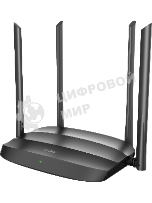 Роутер беспроводной Digma DWR-AC1201 AC1200 10/100BASE-TX черный (упак.:1шт)