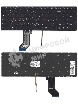 Клавиатура для ноутбука Lenovo IdeaPad Y700 Y700-15ISK черная без рамки с подсветкой