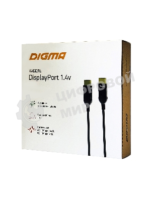 Кабель аудио-видео Digma 1.4v AOC DisplayPort (m)/DisplayPort (m) 10м. позолоченные контакты черный (BHP DP 1.4-10)