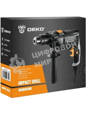 Дрель Deko DKID850W, 850 Вт, сетевая, ударная