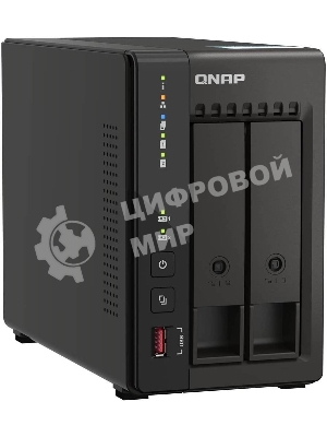 SMB QNAP TS-253E-8G NAS, 2-tray w/o HDD. 2xHDMI-port. 4-core Celeron J6412 2-2.6 GHz, 8Gb DDR, 2x2.5Gb LAN, 2 x M.2 2280 PCIe Gen 3 x2, 2x USB 3.2 Gen 2 (10Gbps) Port, 2x USB 2.0 port