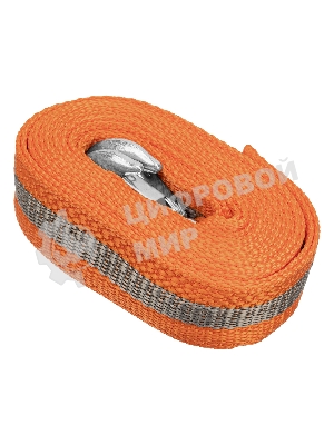 Трос буксировочный Stels 54382 7 тонн, 2 крюка, сумка на молнии, россия