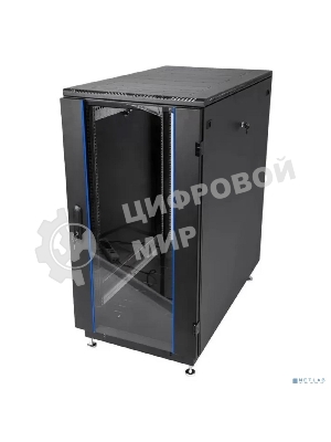 Шкаф телекоммуникационный ЦМО напольный 24U (600 x 800) дверь стекло, черный, ШТК-М-24.6.8-1ААА-9005