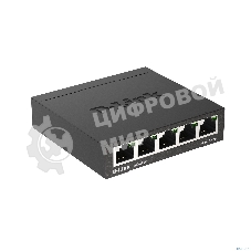 Коммутатор неуправляемый D-Link DGS-1005D/R1A с 5 портами 10/100/1000Base-T