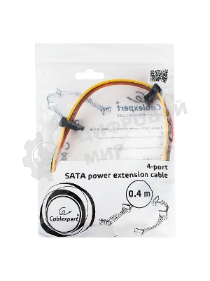 Кабель Cablexpert Кабеля питания SATA, 4x15pin(M)/15pin(F), 40 см (CC-SATAMF-03)