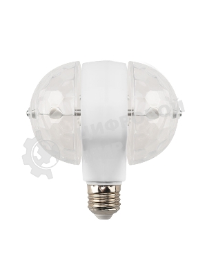 Диско-лампа светодиодная двойная Е27, подставка с цоколем Е27 в комплекте, 230 В