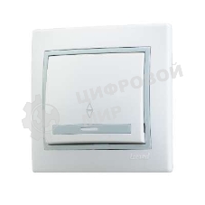 Выключатель 1-кл. СП Мира проходн. бел/сер. Lezard 701-0215-105