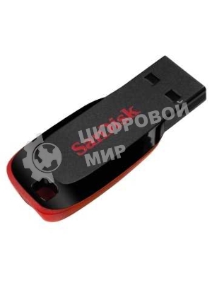 Флешка USB Sandisk CZ50 Cruzer Blade (SDCZ50-064G-B35), 64Gb, USB 2.0, R/W 15/4, черный/красный