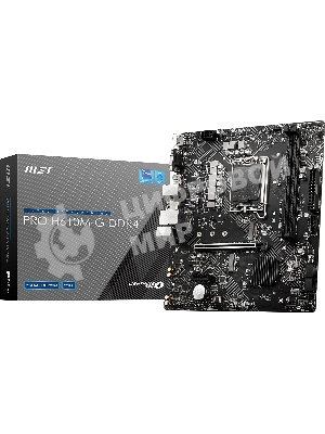 Материнская плата MSI PRO H610M-G DDR4, LGA 1700, Intel H610, 2xDDR4, 4xSATA, 1xM.2, 1xPCIe 4.0 x16, 1xPCIe 3.0 x1, 1xHDMI, 1xDP, 1xVGA, 1xRJ45 1Gb, 2xUSB-A 3.2 Gen 1, 4xUSB-A 2.0, 3x3.5мм, 7.1, mATX