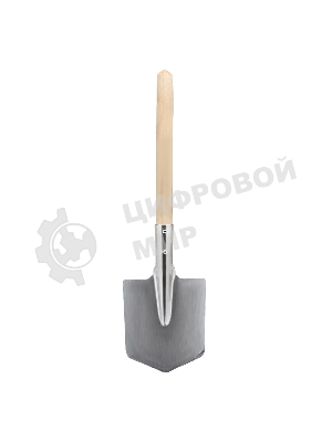 Лопата саперная Сибртех из нержавеющей стали, деревянный черенок