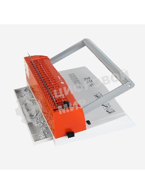 Переплетчик ГЕЛЕОС БП-16 бело-красный на пластиковую пружину, А4, ручная перфорация 16 листов, переплет макс до 500 л., глубина перфорации 2-3-4-5 мм