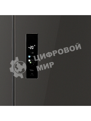 Холодильник Maunfeld MFF183NFSBE черная нержавеющая сталь трехкамерный инвертор 405л морозилка снизу