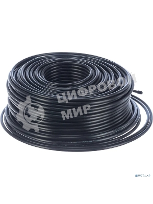 Кабель коаксиальный Rexant RG-6U+Cu, 75 Ом, Cu/Al/Cu, 64%, бухта 100 м, черный OUTDOOR