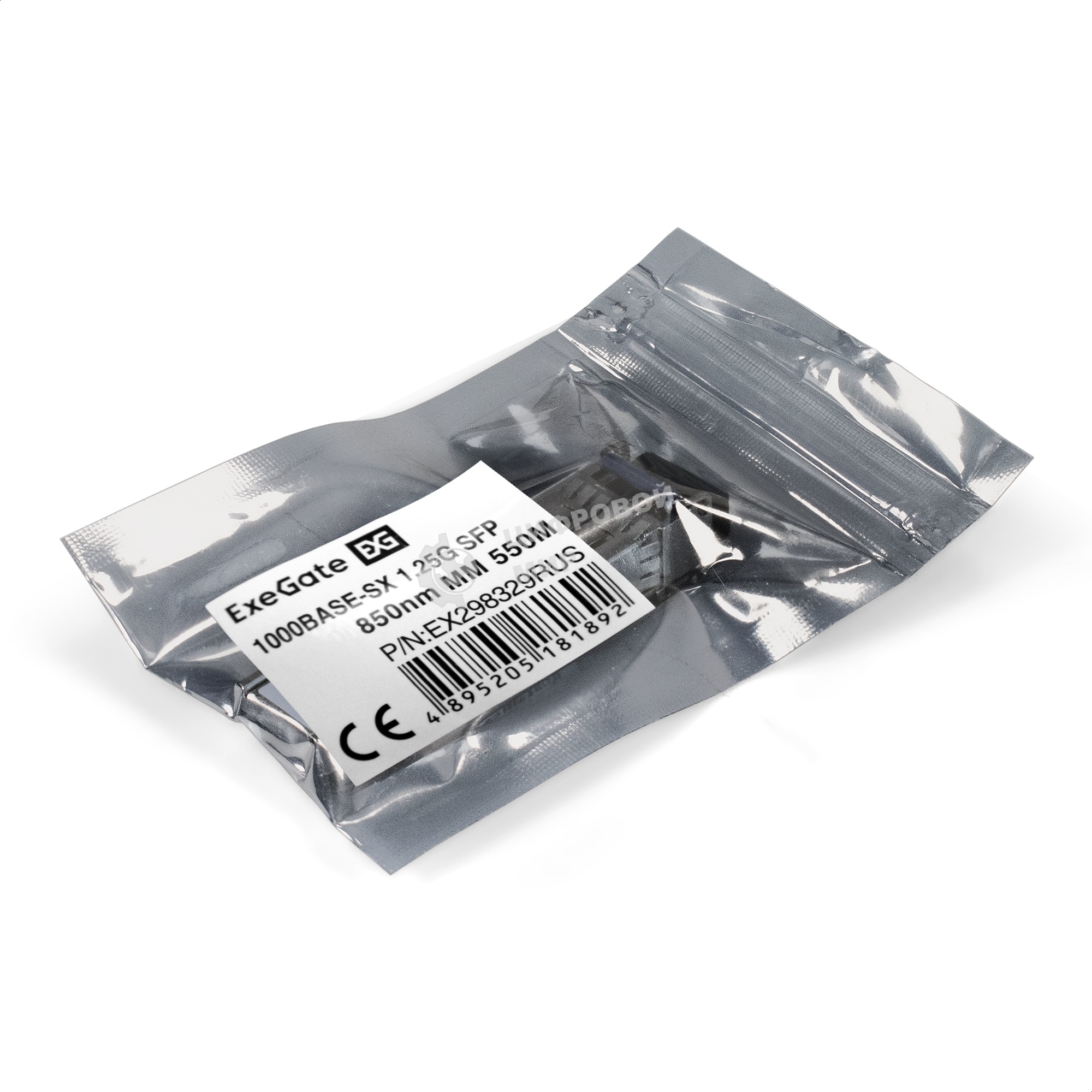 Трансивер SFP EXT-1G-MM850-LC2-550M (1000Base-SX для многомодового оптического кабеля, 1,25 Гбит/с, Tx:850/Rx:850 нм, до 550 м, разъем Duplex LC)