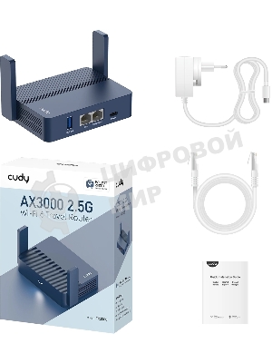 Маршрутизатор Cudy TR3000, AX3000, 2,5 Gbит/с (WAN) + 1 Gbит/с (LAN)1 USB3.0, MU-MIMO, Mesh (TR3000)
